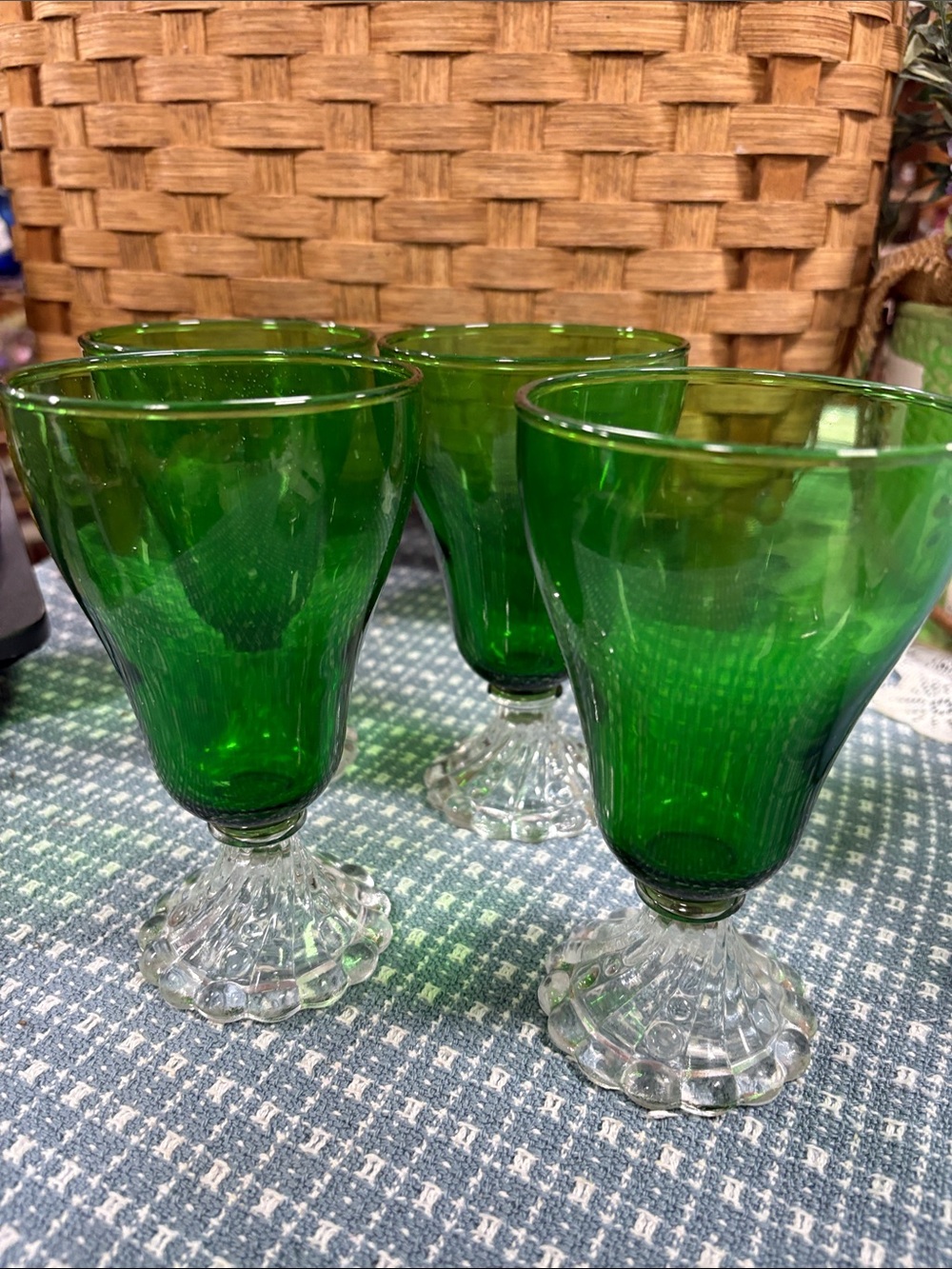 Anchor Hocking Burple green goblets